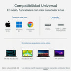 Adaptador USB C, USB 3.0 a HDMI dual para monitores duales