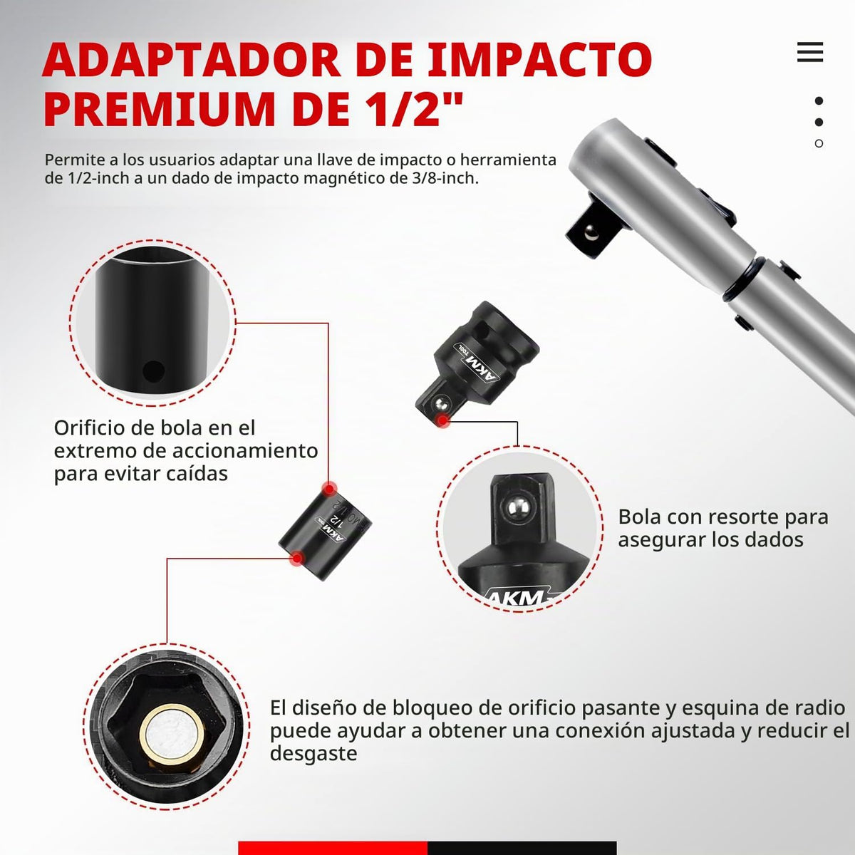 Juego de Dados Magnéticos de 3/8 de pulgada para llave de impacto, 14 piezas métricas, 7mm-19mm, 6 puntos, Cr-Mo, enclavamiento cuadrado, dado magnético con adaptador y rail magnético