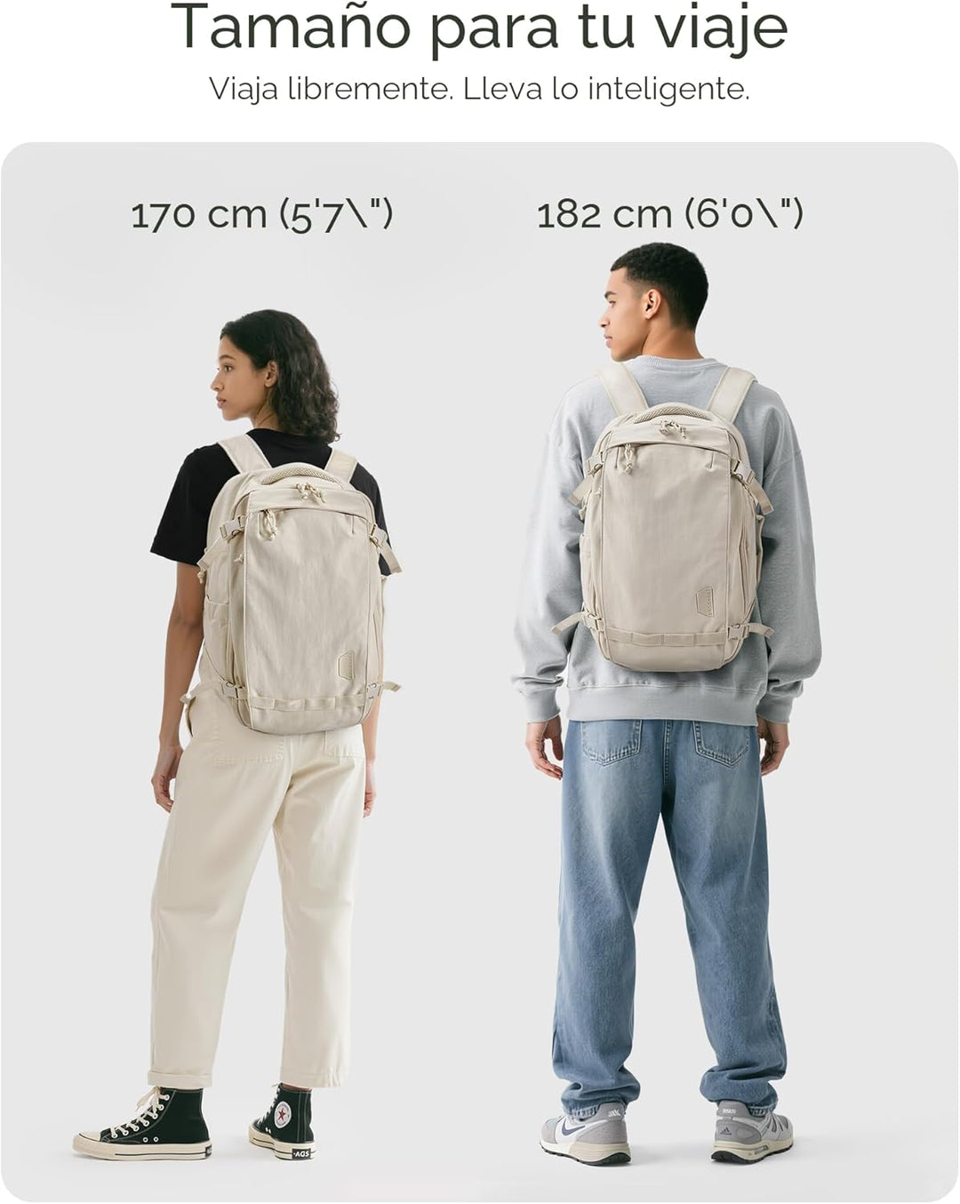 BAGSMART Mochila de viaje de mano, mochila de viaje grande de 17.3...