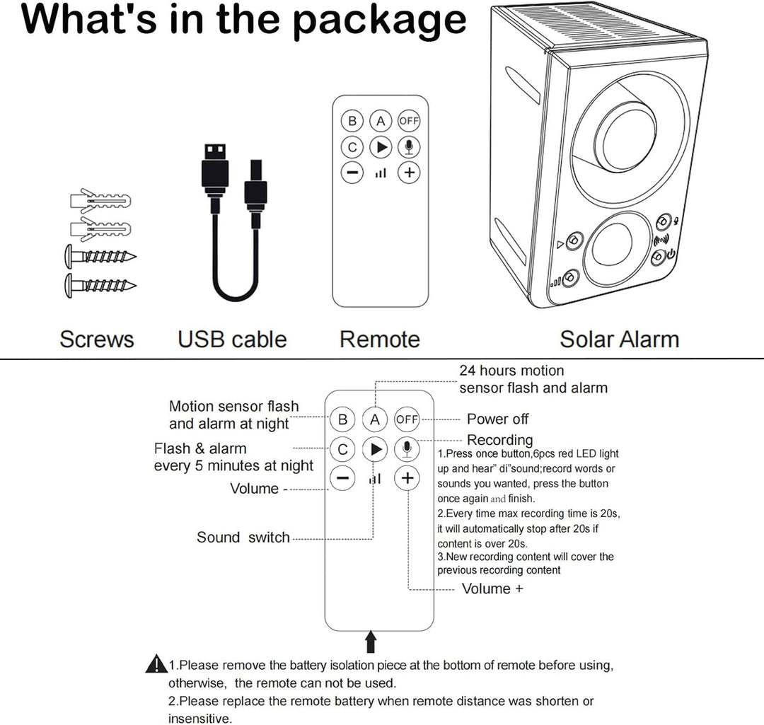 Alarma de Sensor de Movimiento Solar para Exteriores -