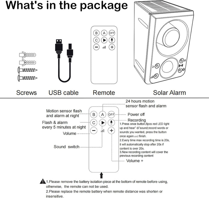 Alarma de Sensor de Movimiento Solar para Exteriores -