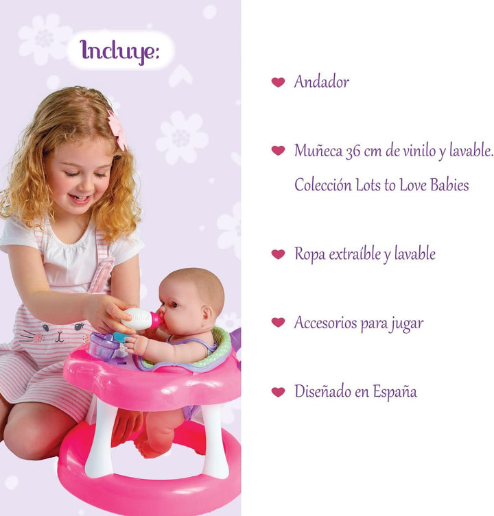Lots to Love Babies JC Toys - Muñeca y andadera de 14\u201D | Juego...