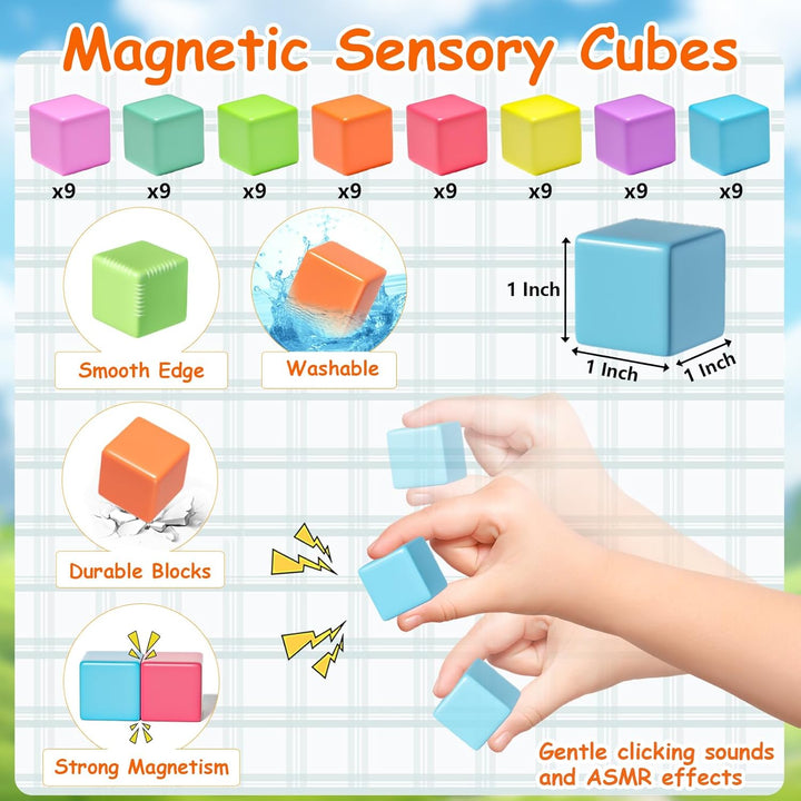 Bloques magnéticos, cubos de construcción magnéticos para niños peq...