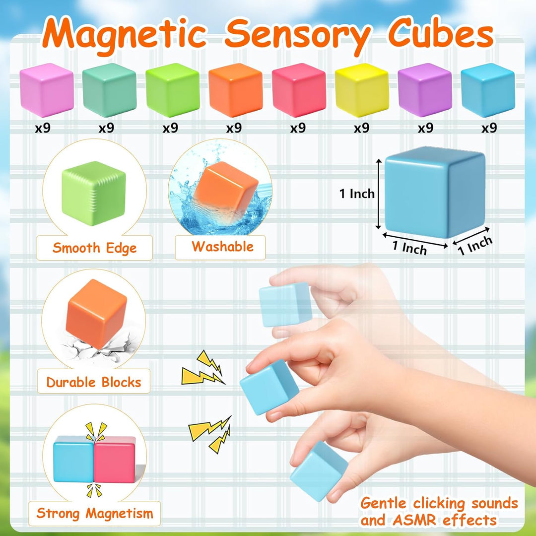 Bloques magnéticos, cubos de construcción magnéticos para niños peq...