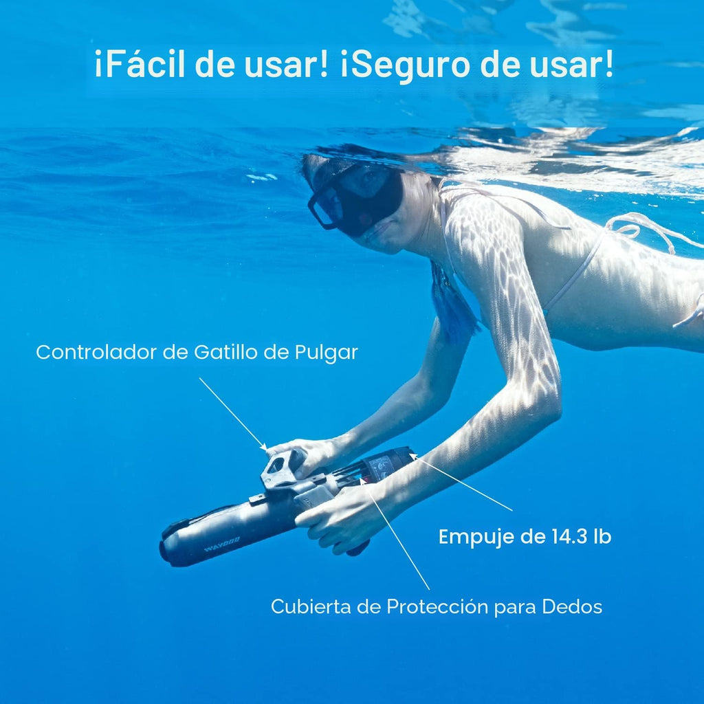 Waydoo Subnado - Patinete subacuático, scooter de mar con control de pulgar para tabla de remo SUP, adecuado para piscina, buceo y esnórquel, scooter acuático compacto y portátil para adultos y niños