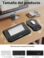 Set de teclado ergonómico 3 en 1 con soporte para muñeca y alfombrilla para ratón, negro