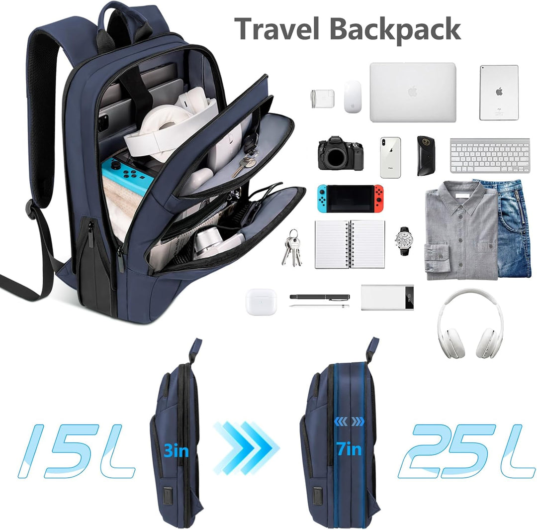 Lixiin Mochila para laptop para hombre, mochila de viaje expandible...