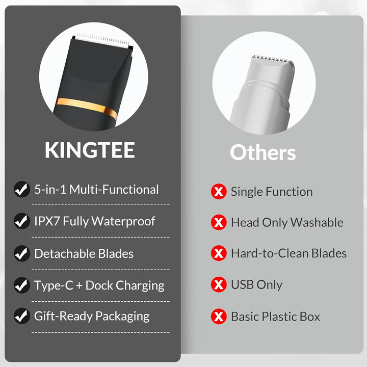 KINGTEE Recortadora de bikini eléctrica 5 en 1 para mujer, afeitado...