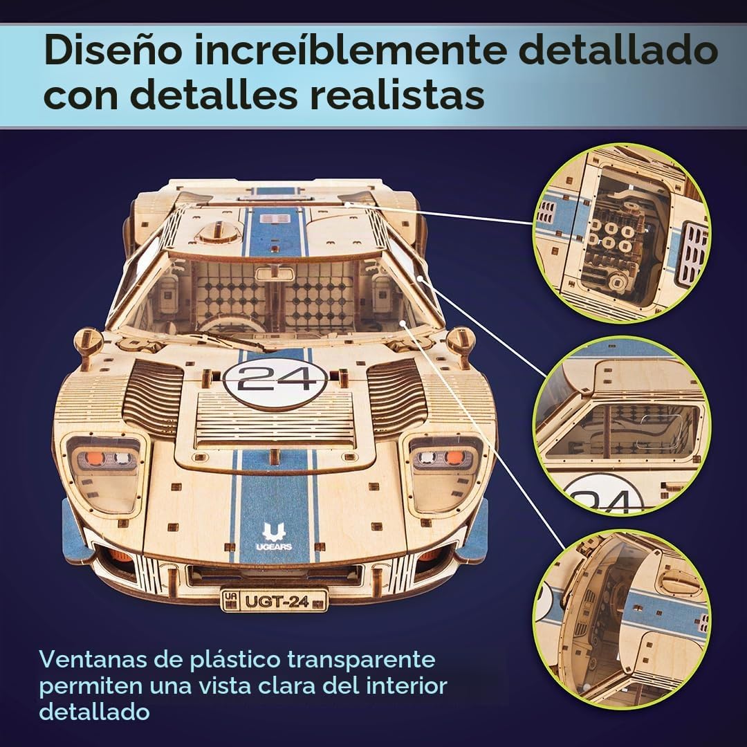 UGEARS UGT-24 Endurance Racer 3D Rompecabezas de madera para adultos