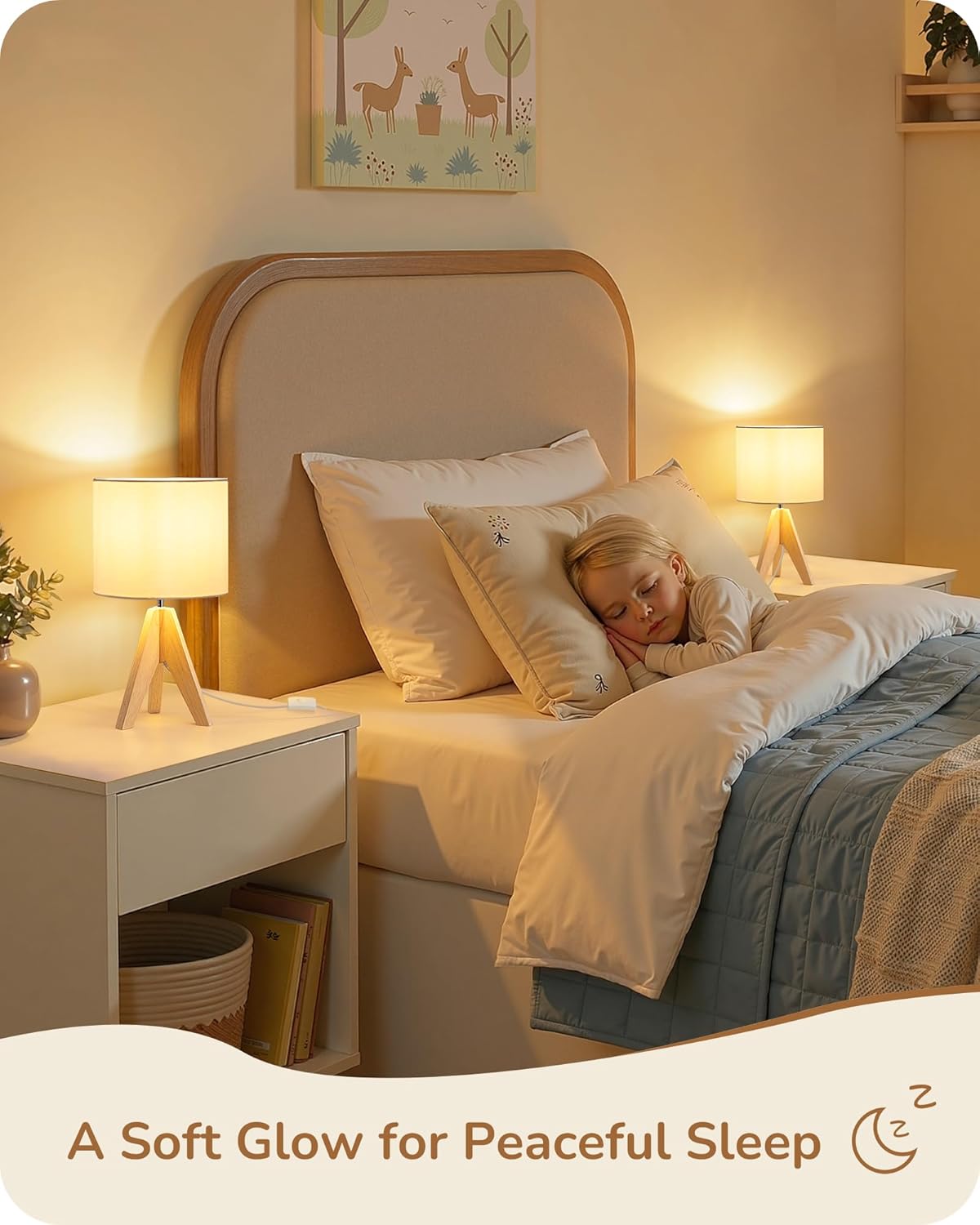 Lámpara EDISHINE Pequeña lámpara de mesa bonita, lámpara de mesa de noche con