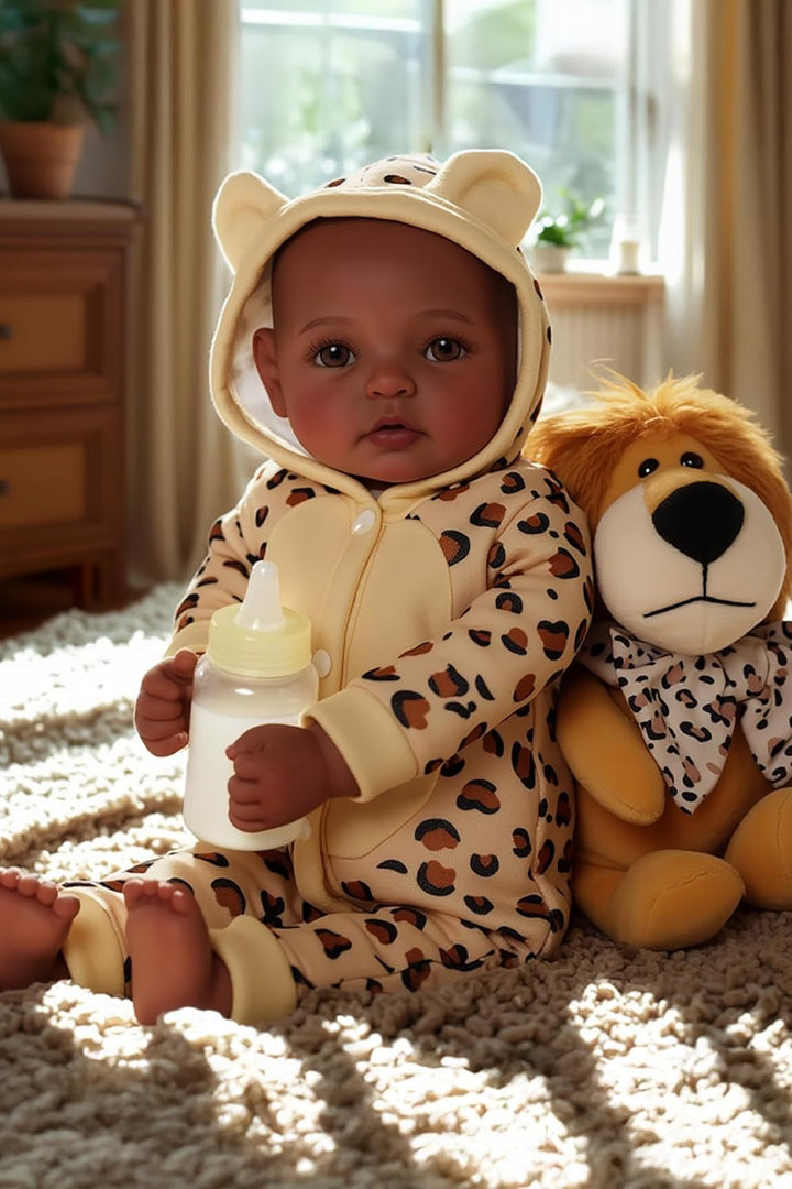 BABESIDE - Adorable muñeca negra realista de 17" hecha a mano,...