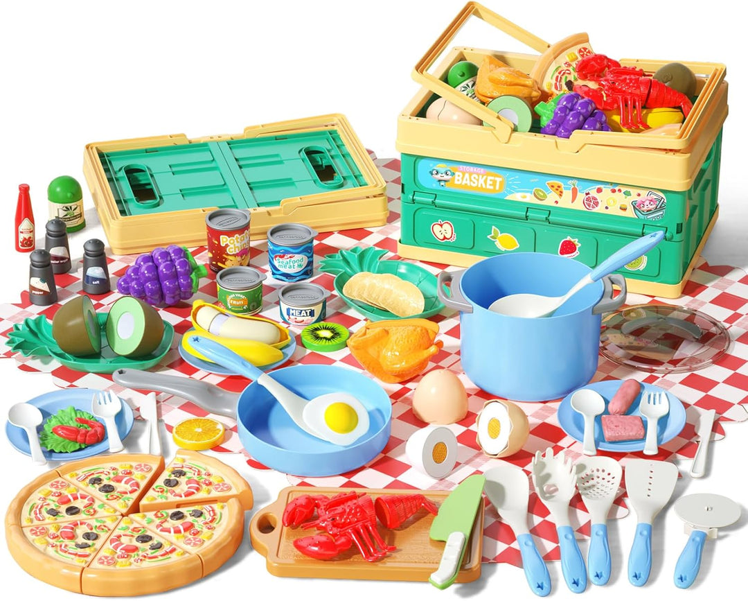 80 piezas de juego de cocina, juego de cocina de imitación para niñ...