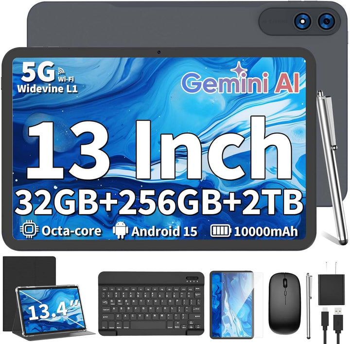 Tablet de 13 pulgadas con teclado, tableta Android 16 con Gemini AI...