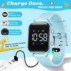 Relojes digitales para niños y niñas, reloj deportivo con rastreador de fitness, podómetro, alarmas, cronómetro, no necesita aplicación, reloj impermeable para niños, regalo para adolescentes
