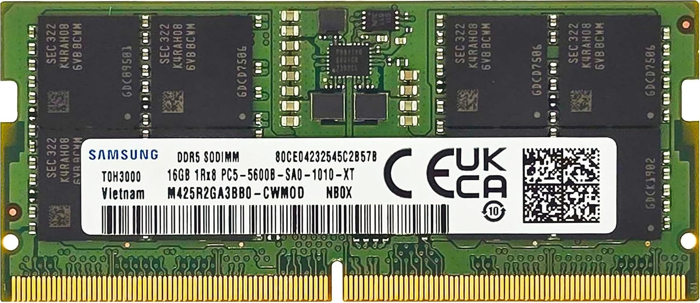 Samsung 16GB DDR5 5600MHz PC5-44800 CL46 SODIMM 1Rx8 Rango único 1....