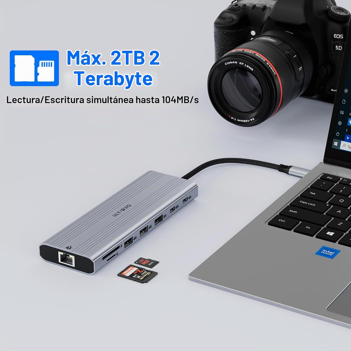 Estación de acoplamiento USB-C 14 en 1, 140 W PD 3.1, pantalla triple