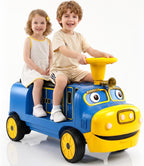 Chuggington - Tren de 2 plazas sin rieles, con licencia de 12 V, para niños de 3 años en adelante, con espacio de almacenamiento, silbato, LED, música, 2 velocidades máximas, 150 libras, color