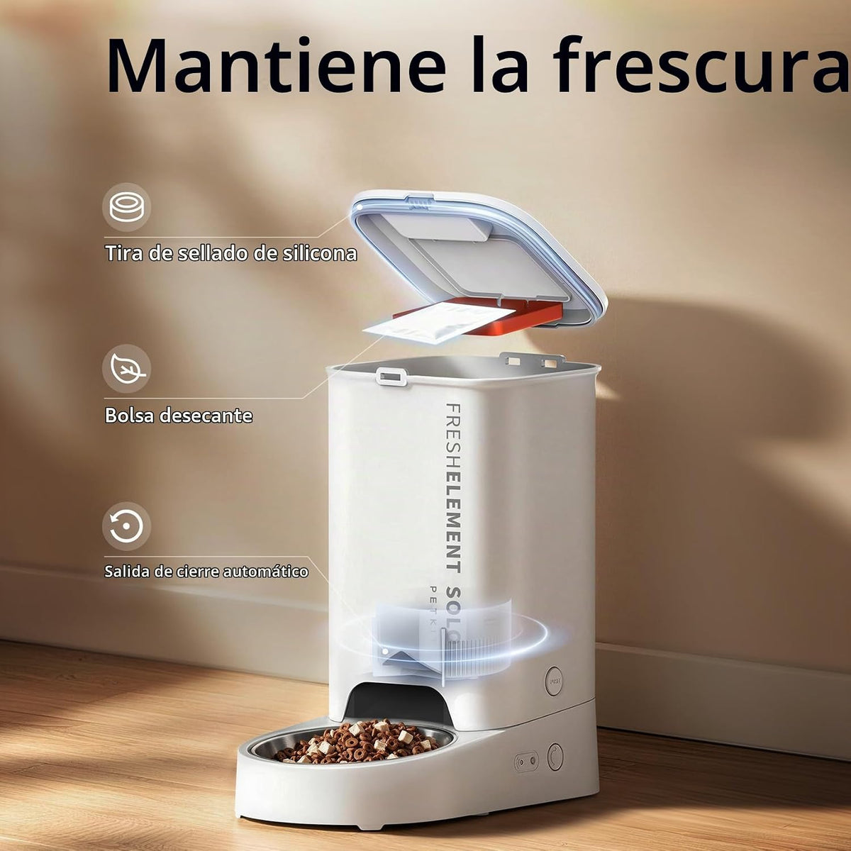 PETKIT Comedero Automático para Gatos, Comedero Automático para Perros WiFi 2.4G, Dispensador de Comida para Mascotas con Control de Aplicación y Sistema Triple Fresh-Lock, Hasta 10 Comidas al Día