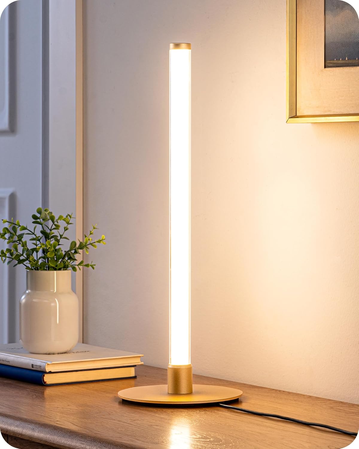 Lámpara EDISHINE Lámpara de mesa moderna, lámpara de noche delgada LED con