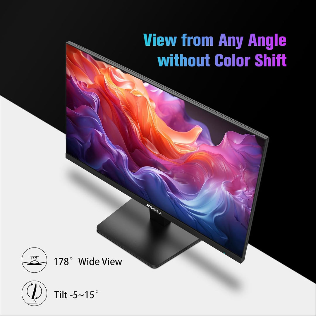 SANSUI Monitor de computadora de 24 pulgadas, 100 Hz, monitor de PC...