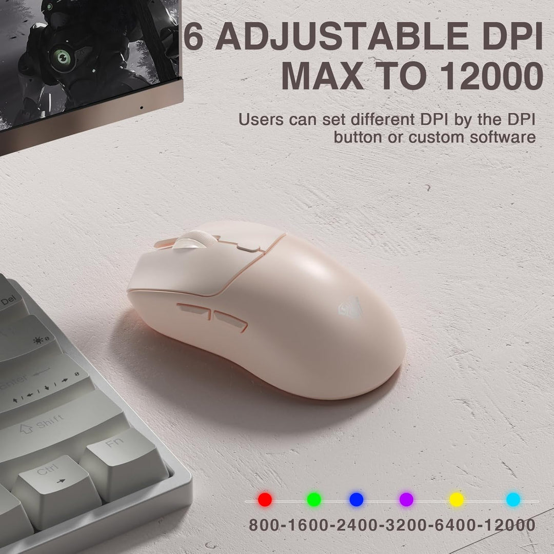 AULA SC580X - Ratón inalámbrico para juegos, triple modo 2.4G\/BT5....