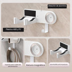 Soporte para secador de pelo blanco, soporte para secadora de pelo