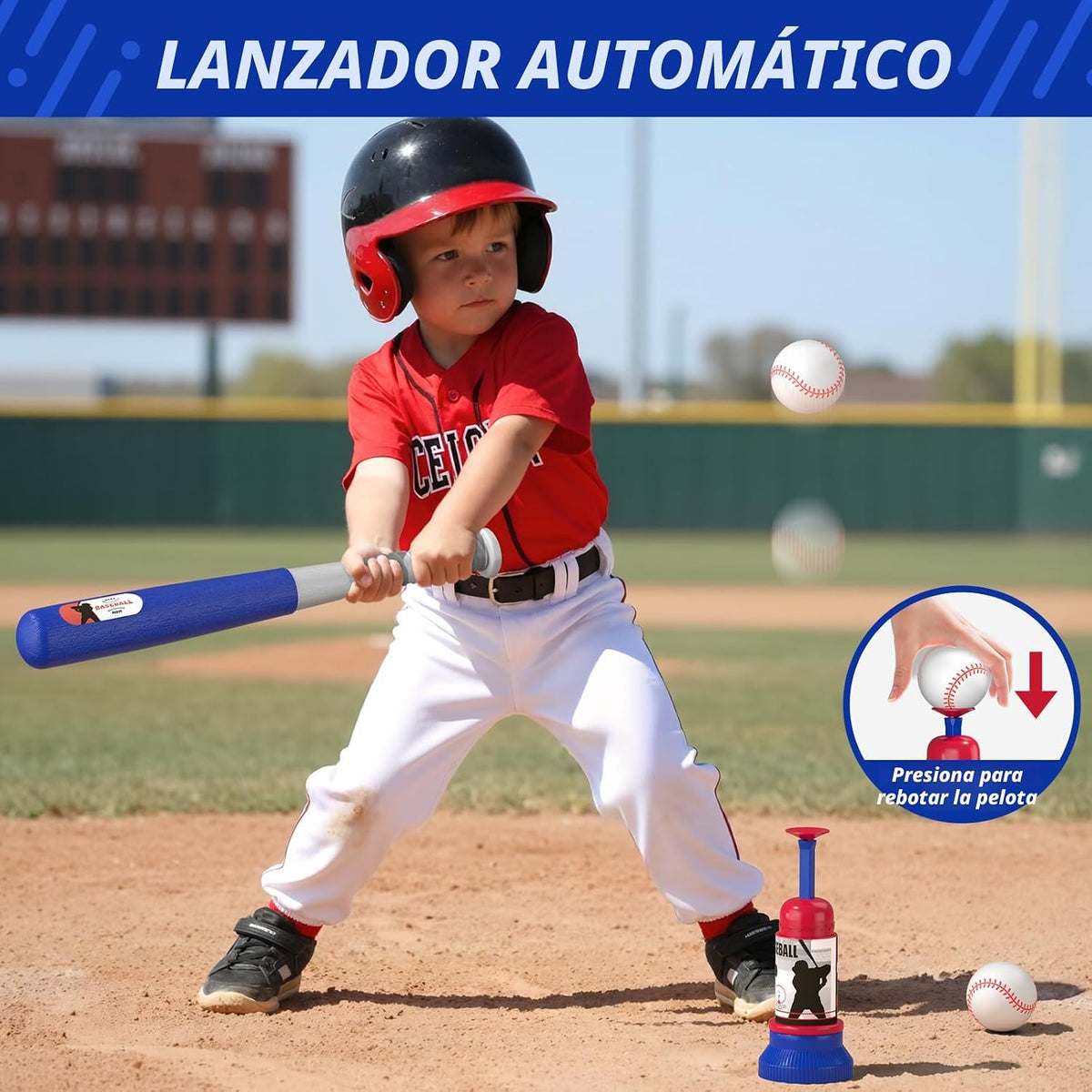 3-en-1 Baseball Set para Kids con Auto Pitching Machine