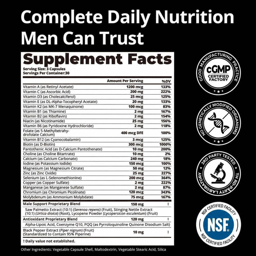 Multivitamínico para hombres con metilfolato y palma enana american...