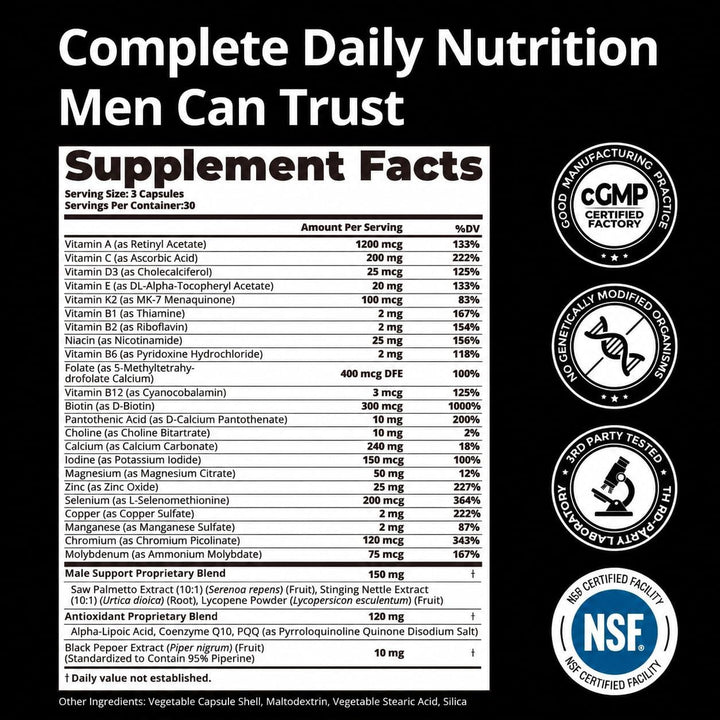 Multivitamínico para hombres con metilfolato y palma enana american...