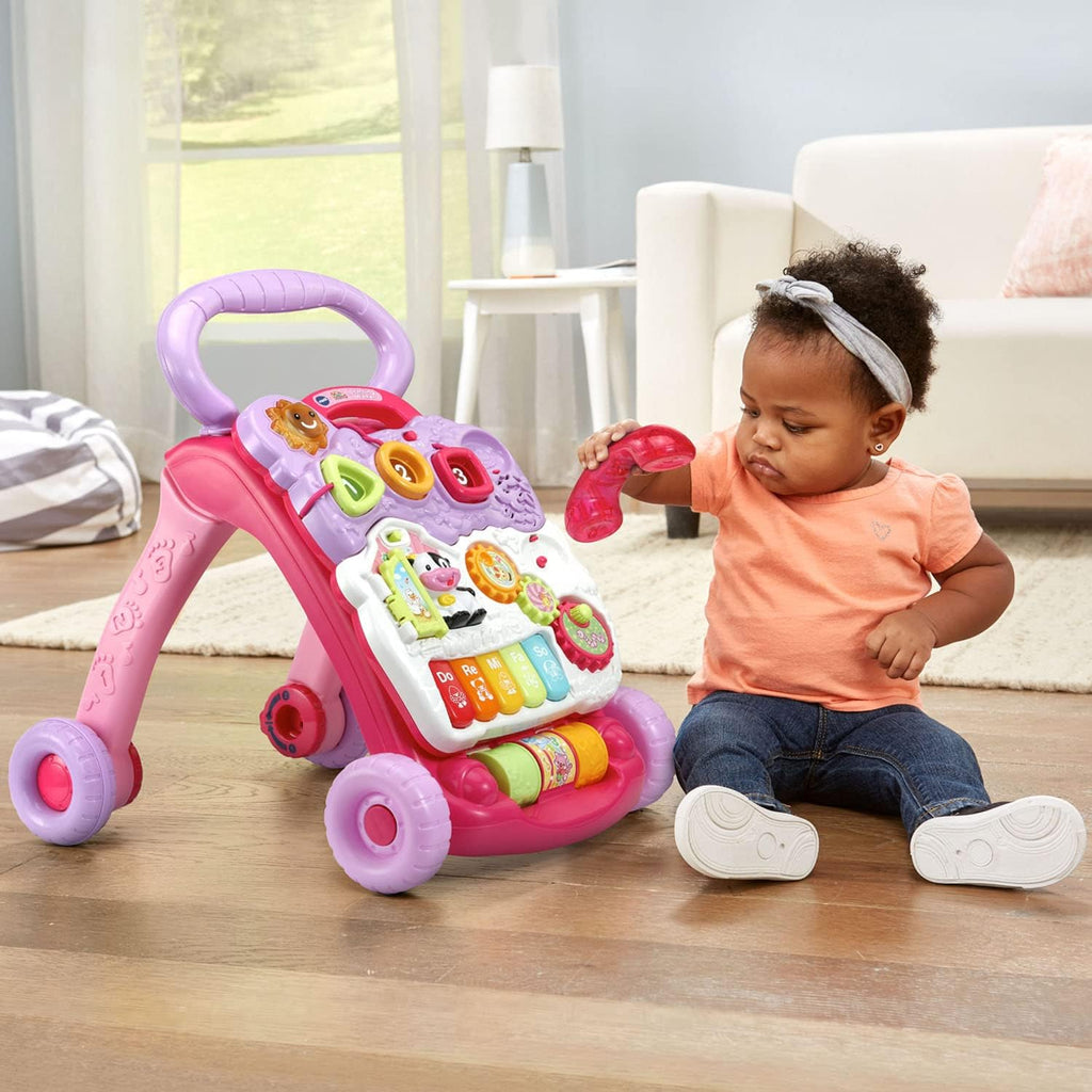VTech Andador de aprendizaje Sit-to-Stand (embalaje sin frustración), color rosa