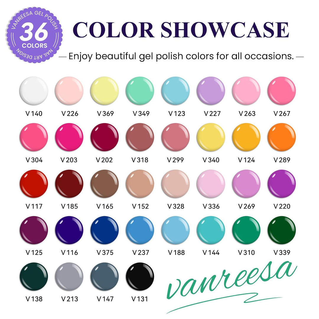 VANREESA Kit de esmalte de uñas de gel con luz UV, 53 piezas, juego...