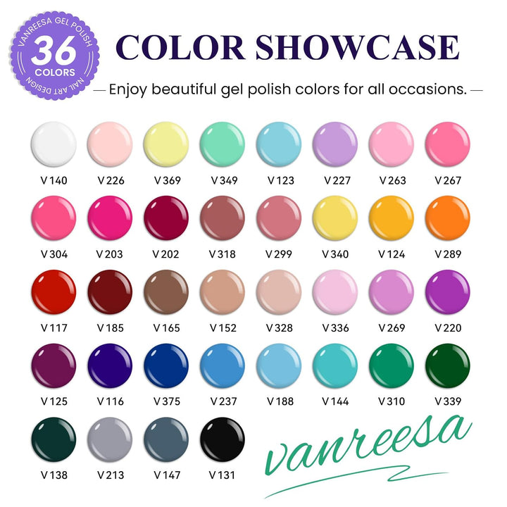 VANREESA Kit de esmalte de uñas de gel con luz UV, 53 piezas, juego...