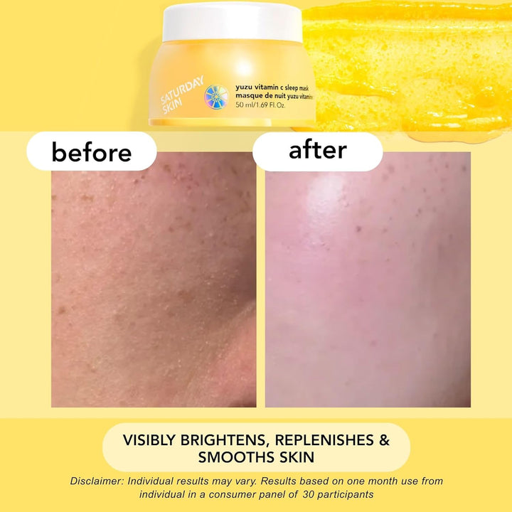 Saturday Skin Yuzu - Máscara de vitamina C para dormir durante la n...