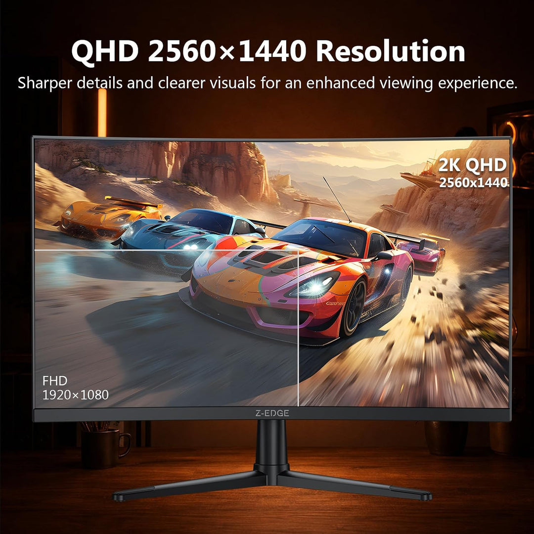 Z-Edge 27 pulgadas 2K monitor curvo de juego, monitor curvo 240Hz U...