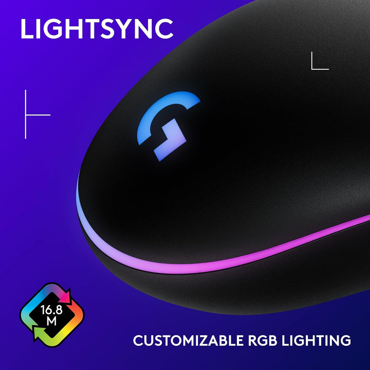 Logitech G203 - Mouse para juegos con cable, 8,000 DPI, efecto ópti...