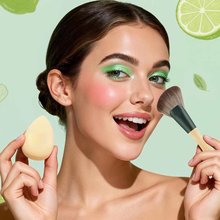 DUcare Juego de regalo de maquillaje, 18 piezas, con 14 brochas de...