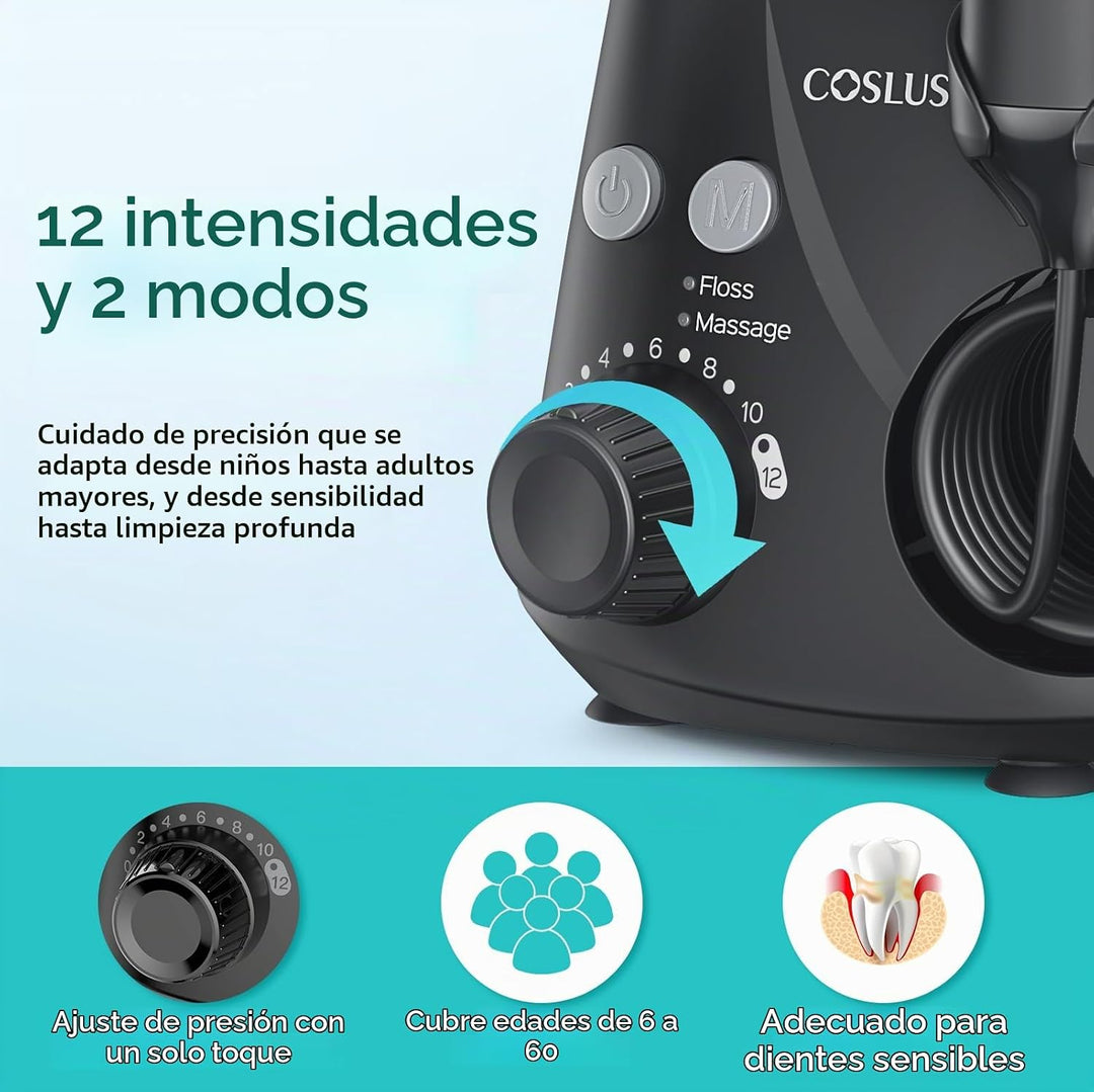 COSLUS Excelente irrigador dental para limpieza de dientes: 12 ajus...