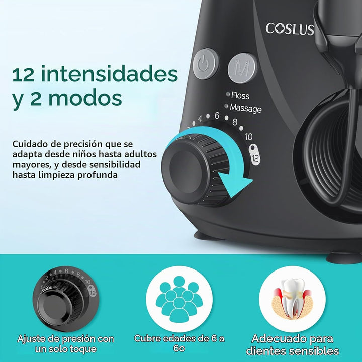 COSLUS Excelente irrigador dental para limpieza de dientes: 12 ajus...