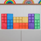 CONNETIX Paquete cuadrado de azulejos magnéticos arcoíris, 42 piezas