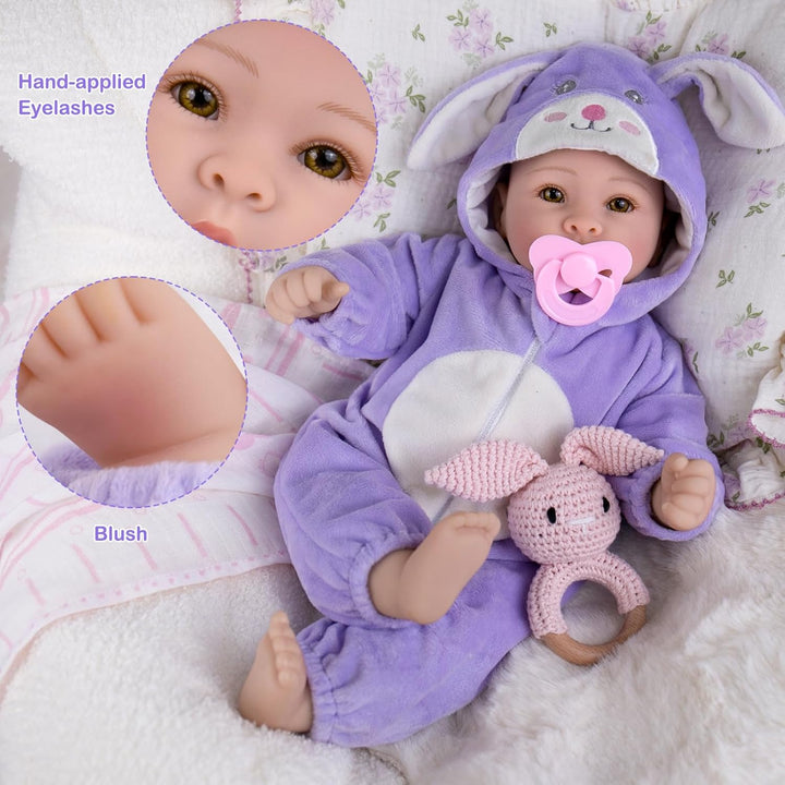 UOFTKIZ Muñecas de bebé de la vida real, muñecas realistas de 17 pu...