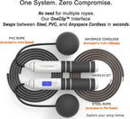 Paquete - 2 artículos: cuerda de saltar digital multifun con contador inteligente y bolas inalámbricas sin cuerda, cuerda de saltar ajustable para fitness, boxeo, MMA, sin enredos para hombres