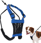 Sporn Arnés sin tirones para perro, arnés de malla de nailon duradero para perros medianos, diseño sin estrangulamiento, mangas de sujeción acolchadas, ajuste ajustable, fácil de poner y quitar, ideal para razas medianas, azul