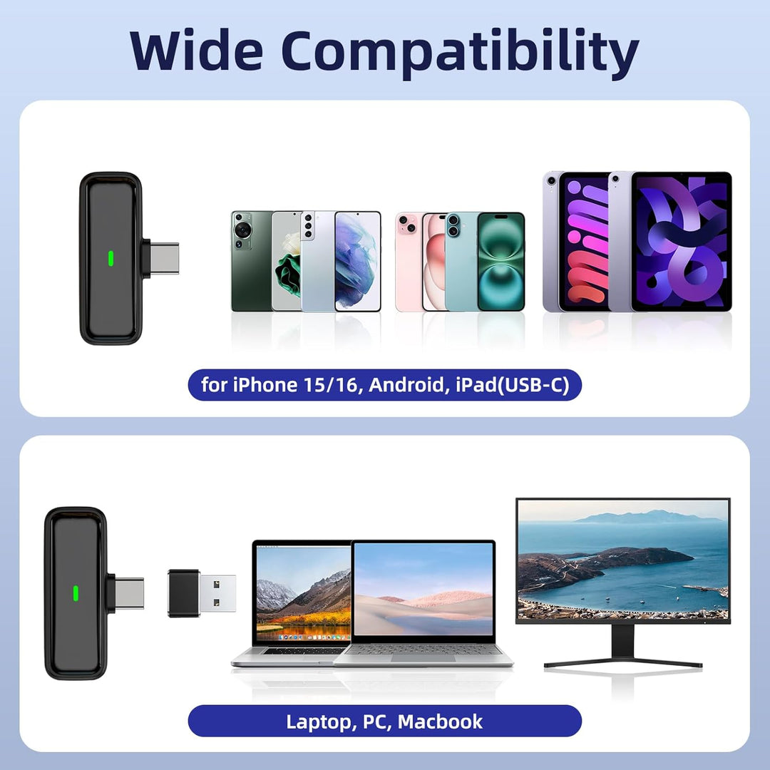 NPTCL Micrófono inalámbrico USB para PC, portátil, iPhone 16\/15, t...