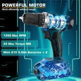 Kit de herramientas con taladro inalámbrico de 21 V - Sundpey 255 p...