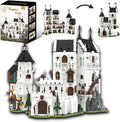 Juego de construcción de castillo blanco medieval 2 en 1 para