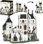 Juego de construcción de castillo blanco medieval 2 en 1 para