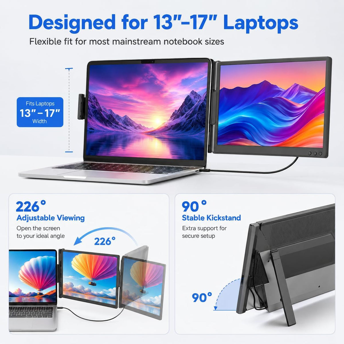 Extensor de pantalla para laptop, monitor portátil ultraportátil y...