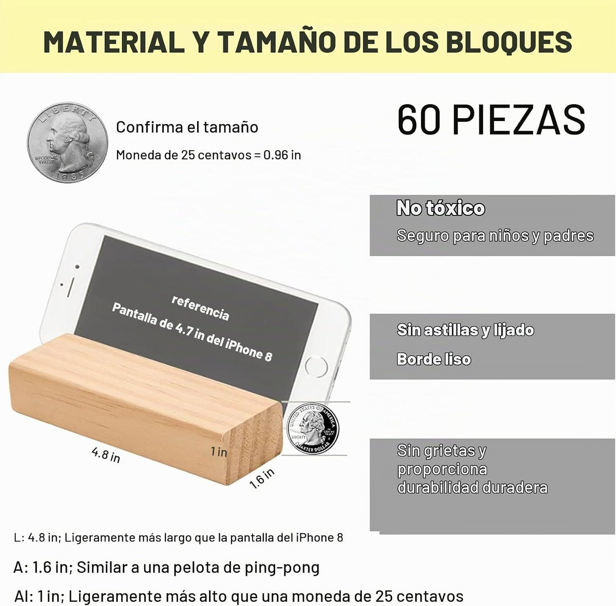 Tumbling Tower - Juego de 60 piezas de madera para patio familiar de hasta 3.2 pies
