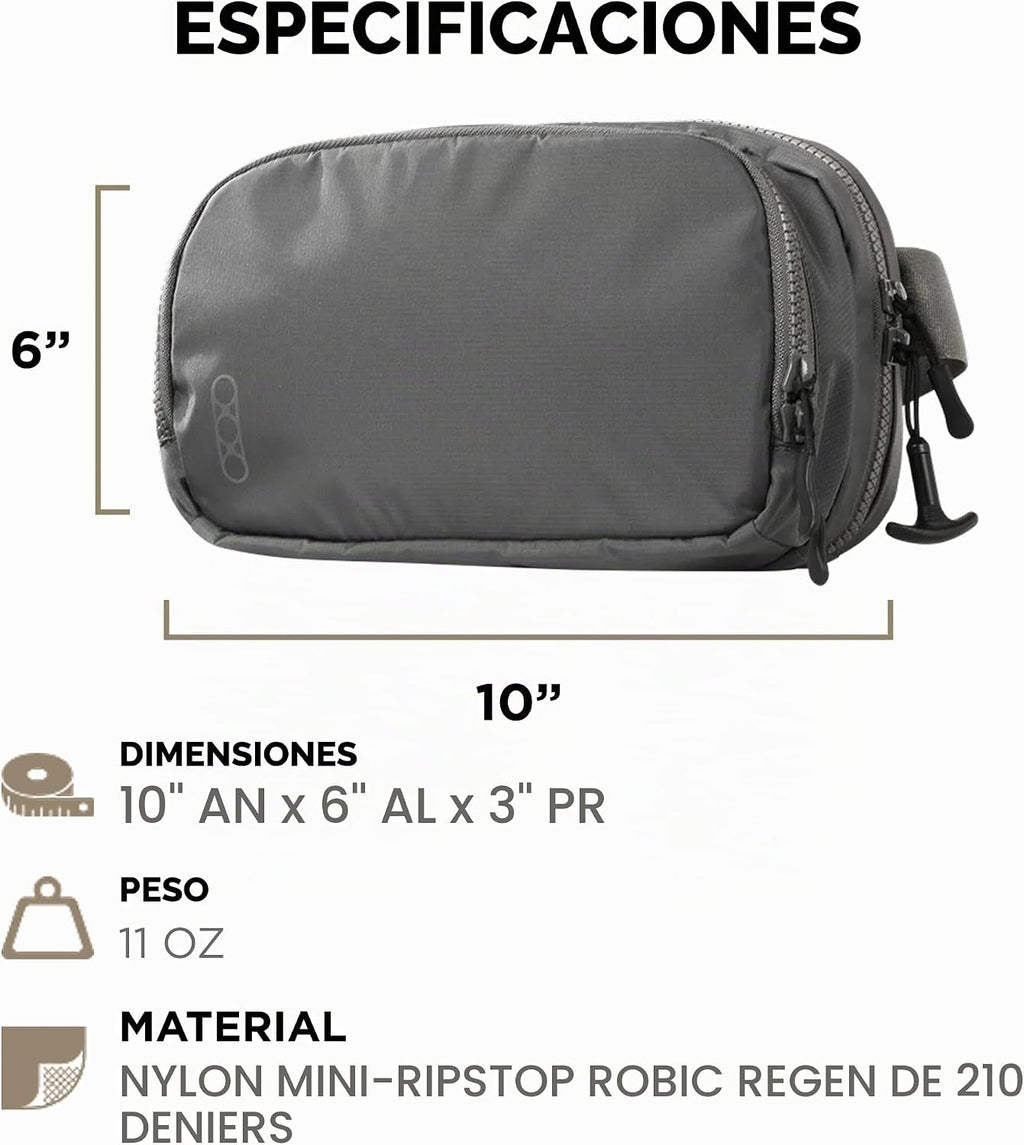 Eberlestock Fade Flex – Riñonera de transporte oculta – Riñonera táctica para hombre con cinturón ajustable – 10 pulgadas de ancho x 6 pulgadas de alto x 3 pulgadas de profundidad – acero