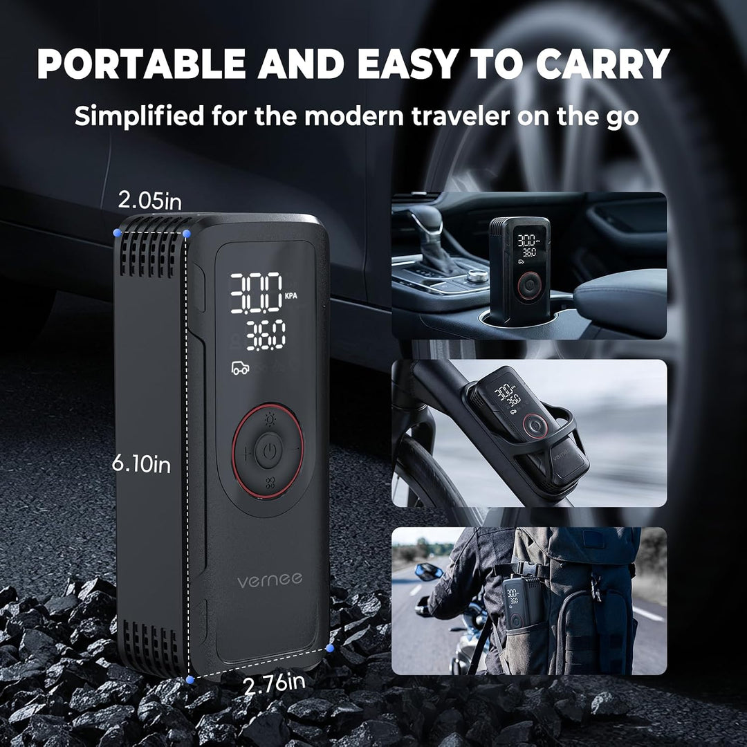 Vernee VP10PRO - Inflador de neumáticos, compresor de aire portátil...